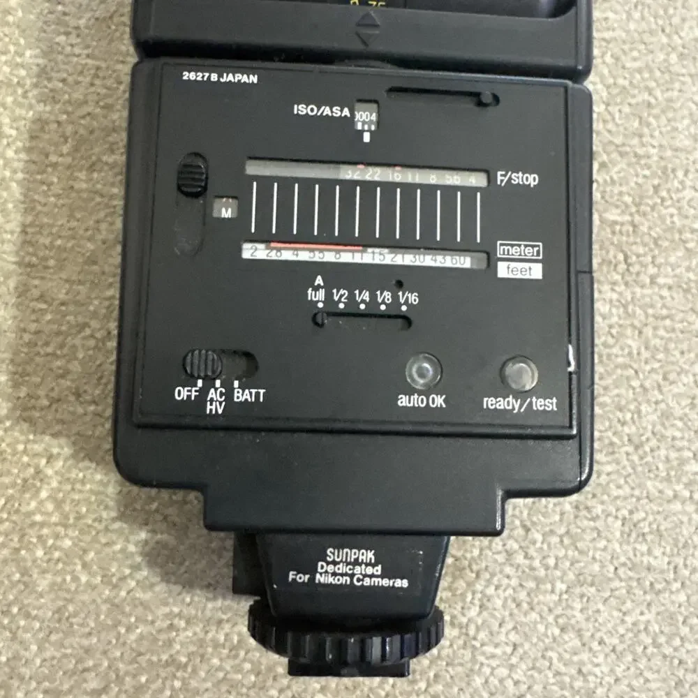 UNTESTED SUNPAK Auto 433 D Thyristor for Canon Film camera Shoe Mount Flash